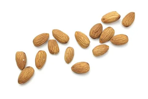 Almond on white 스톡 사진