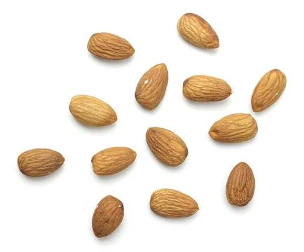 Almond on white 스톡 사진