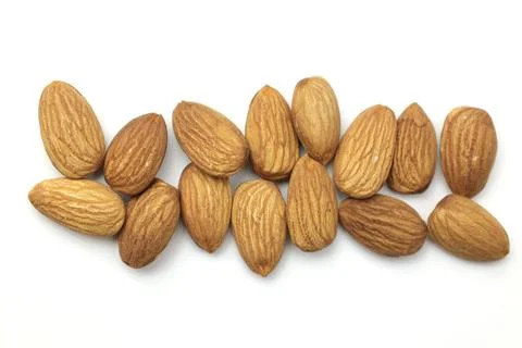 Almond on white Fotos Stock