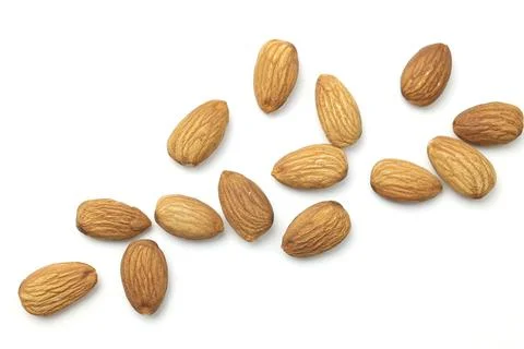 Almond on white Fotos Stock