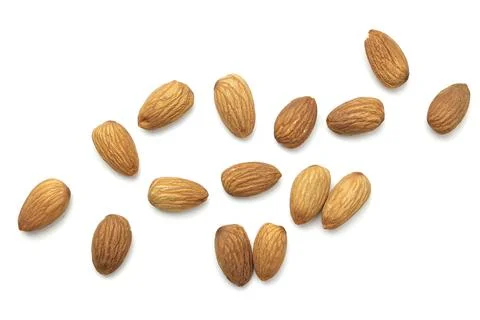 Almond on white Stock Photos