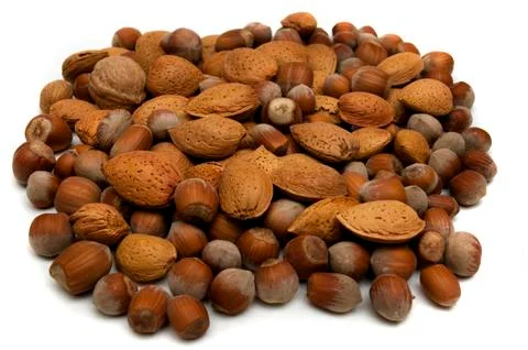 Almonds and nuts Stock Photos
