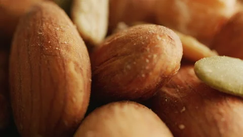 Almonds and seeds macro Stock Footage 131821169