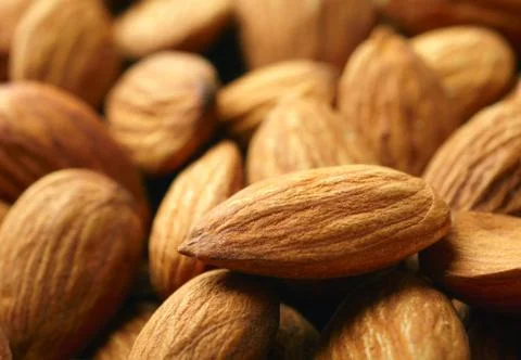 Almonds background Foto stock