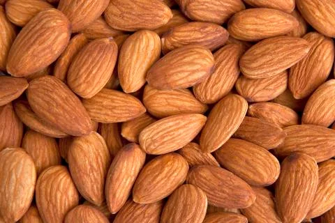 Almonds background Stock Photos