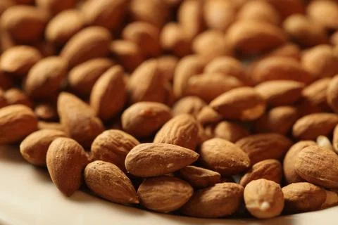 Almonds background Stock Photos