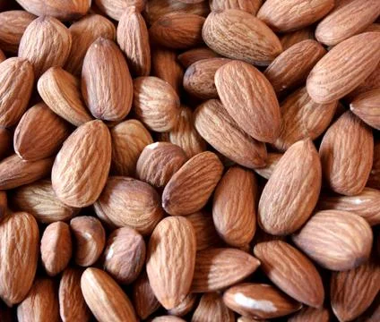 Almonds background Stock Photos