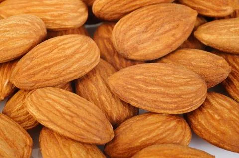 Almonds background Stock Photos