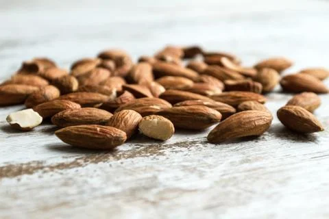 Almonds background Stock Photos