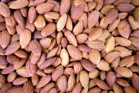 Almonds background Stock Photos