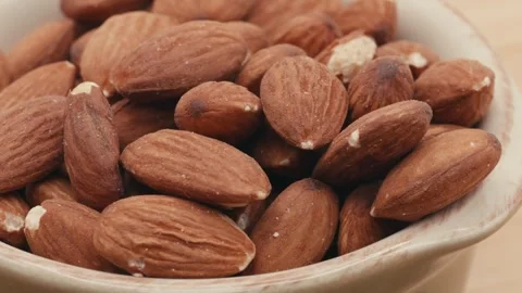 Almonds close up and rotating slowly Stock Footage 277118874