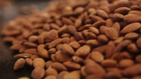 Almonds close up Видео 77050484