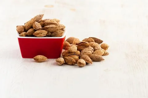 Almonds close up Stock Photos