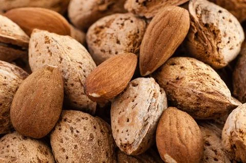 Almonds close up Stock Photos