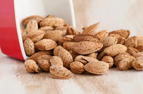 Almonds close up Stock Photos