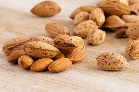 Almonds close up Stock Photos