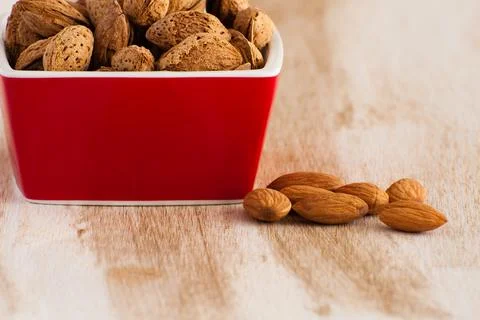 Almonds close up Stock Photos