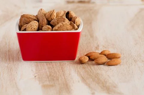 Almonds close up Stock Photos