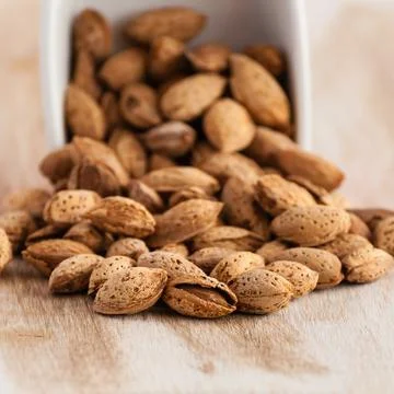 Almonds close up Stock Photos