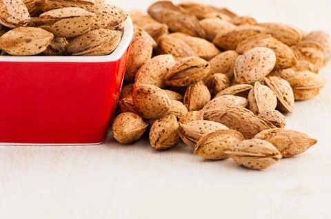 Almonds close up Stock Photos