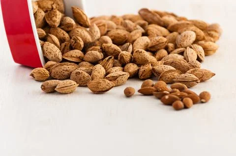 Almonds close up Stock Photos