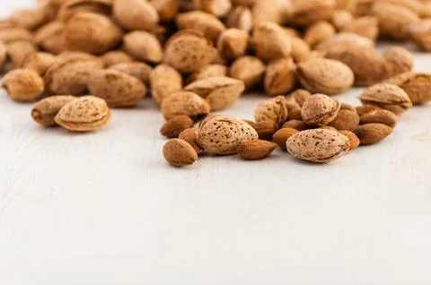 Almonds close up Stock Photos