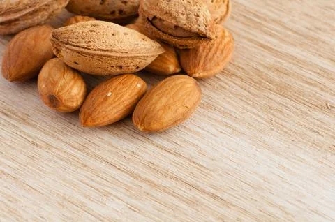 Almonds close up Stock Photos