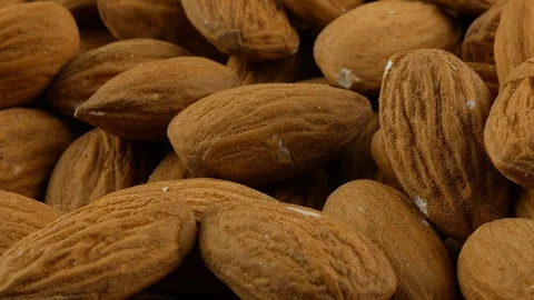 Almonds close up texture Stock Footage 100195038