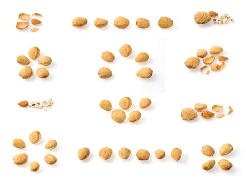 Almonds collection Stock Photos