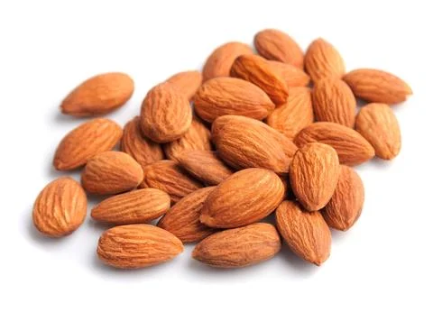 Almonds isolated . Stock Photos