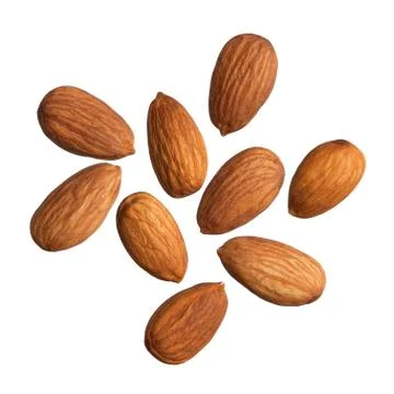 Almonds isolated on white background Stock Photos