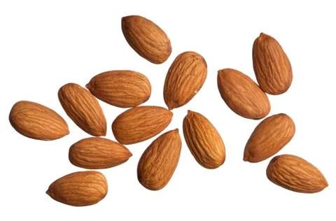 Almonds isolated on white background Stock Photos
