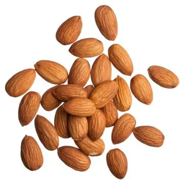 Almonds isolated on white background Stock Photos