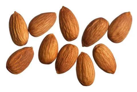 Almonds isolated on white background Stock Photos