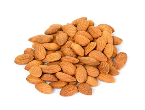 Almonds isolated on white background Stock Photos