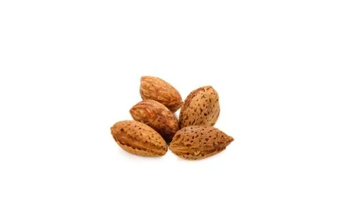 Almonds isolated on the white background 스톡 사진