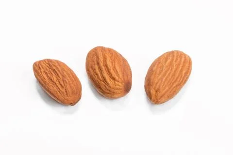 Almonds isolated on white background Stock Photos