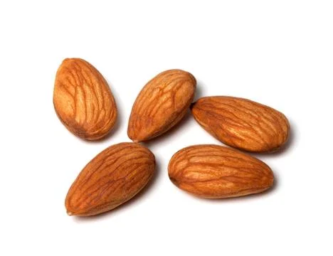 Almonds isolated on white background Stock Photos
