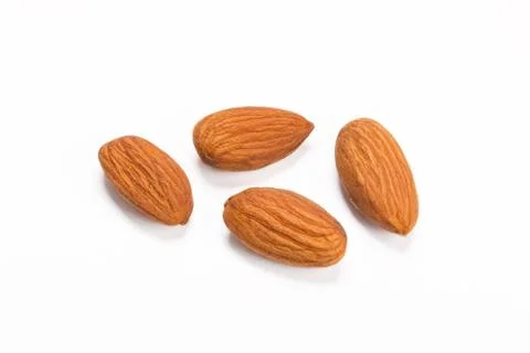 Almonds isolated on white background Stock Photos