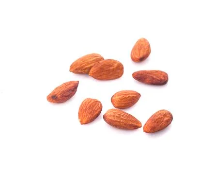 Almonds isolated on white background Stock Photos