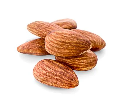 Almonds isolated on white background Stock Photos