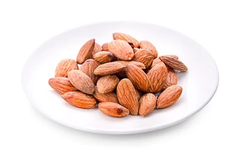Almonds isolated on white background Stock Photos