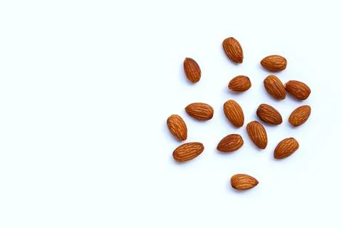 Almonds isolated on white background Stock Photos