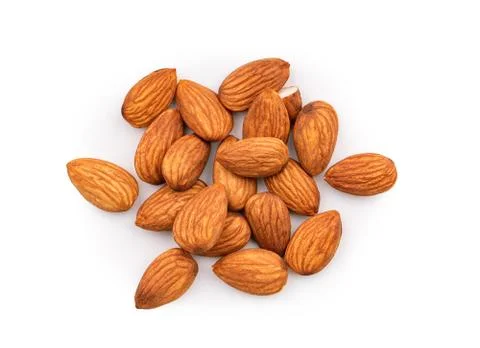 Almonds isolated on white background Stock Photos