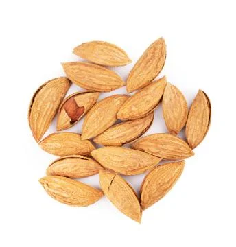 Almonds isolated on white background Stock Photos