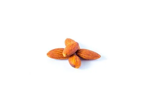 Almonds isolated on white background Stock Photos