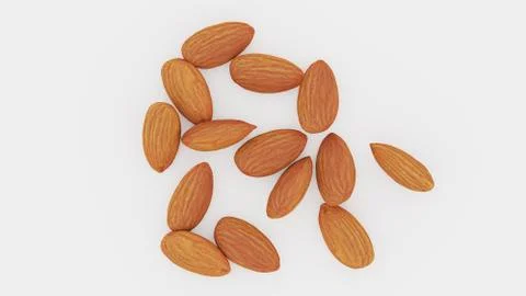 Almonds isolated on white background Stock Photos
