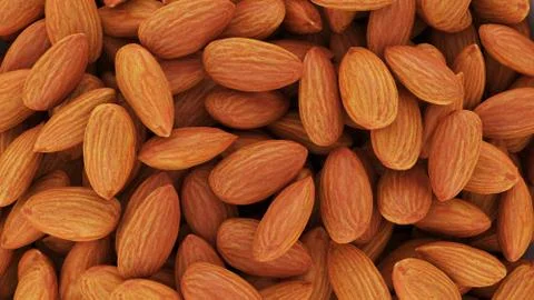Almonds isolated on white background Stock Photos