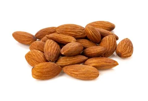 Almonds isolated on white background Stock-Fotos