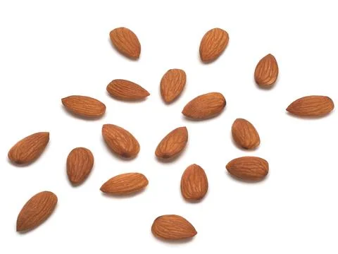 Almonds isolated on white background Stock Photos